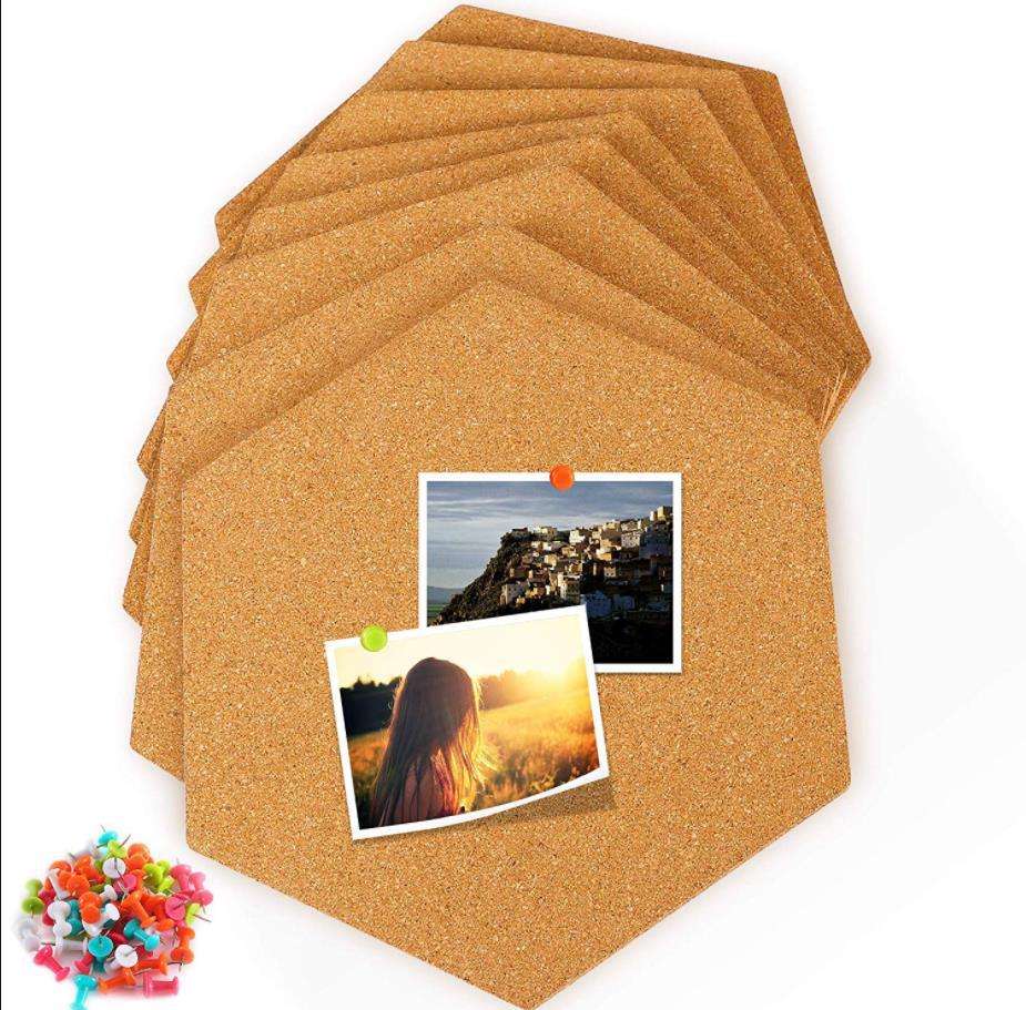 Structural Reset: Hexagon Cork Bulletin Tiles (8-Pack)