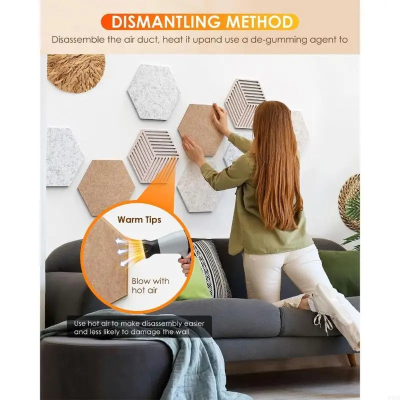 Hexagon Cork Bulletin Boards — 10-Pack Wall Tiles
