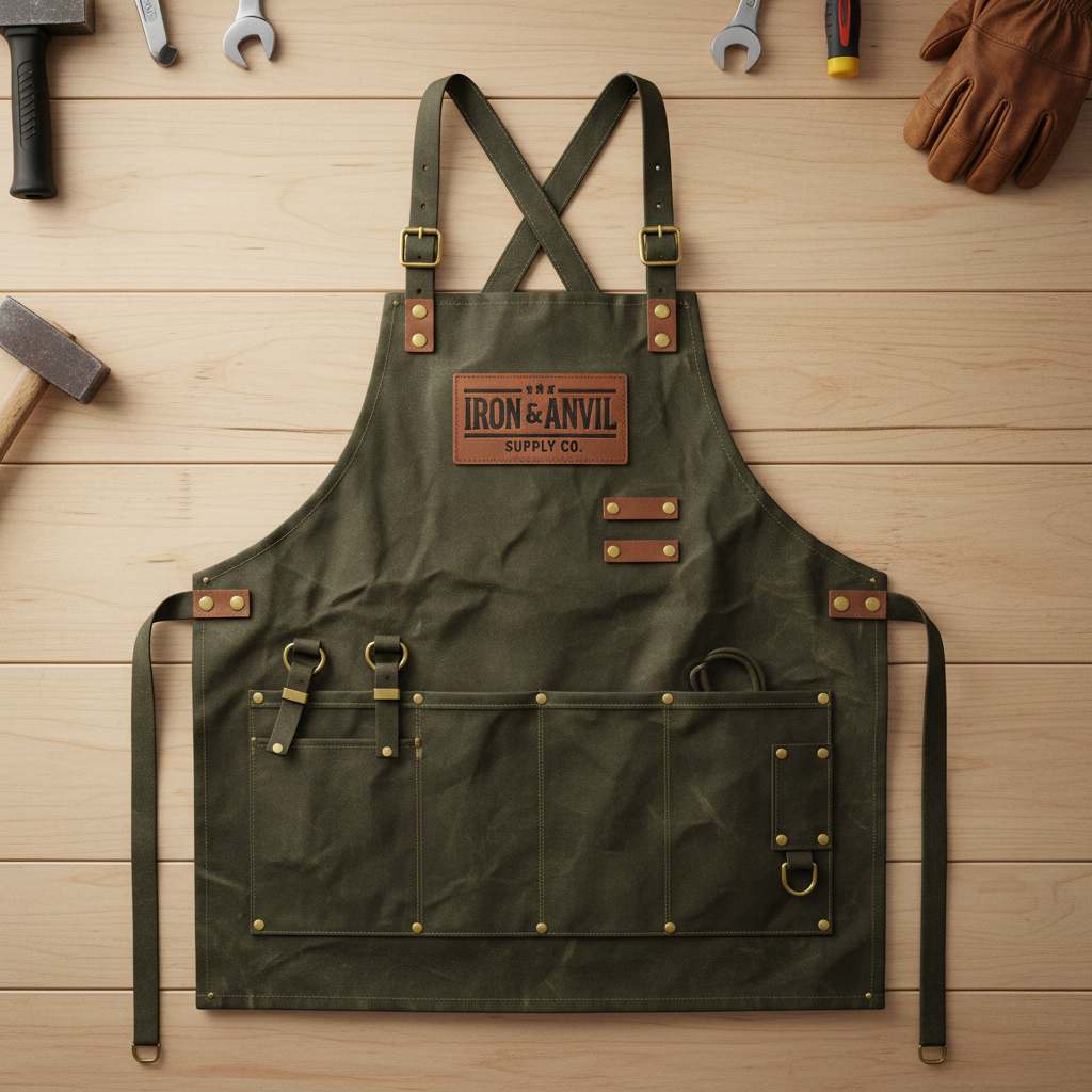 Heavy-Duty 16oz Waxed Canvas Workshop Apron