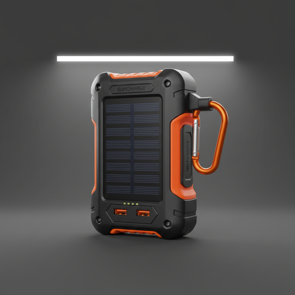 Rugged 20,000mAh Solar Power Bank with Dual USB & LED Torch