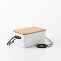 Solid Bamboo & Matte Cable Management Organizer Box